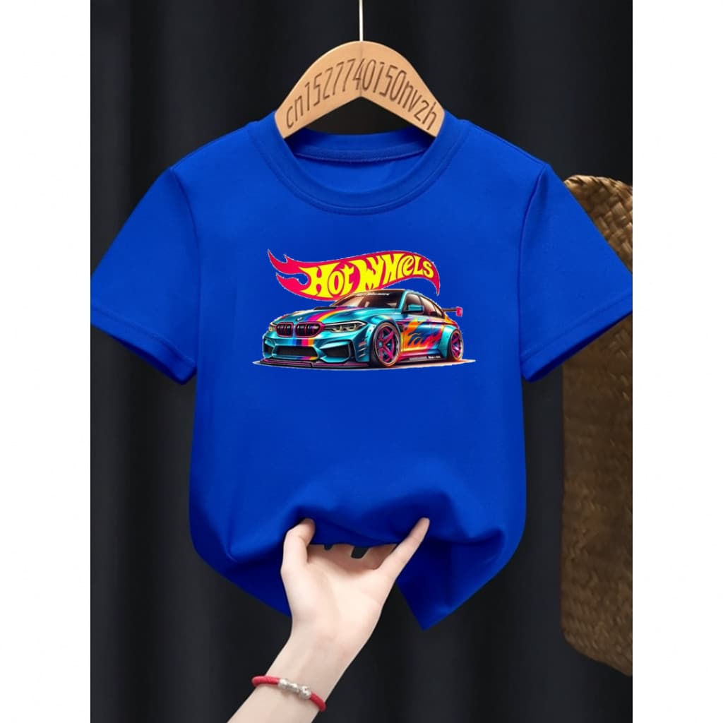 Camiseta  Camiseta Infantil Juvenil Unissex Hot Wheels Carro  100% Algodão Lançamento