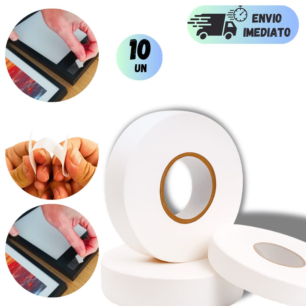 KIT 4 A 10 FITAS DUPLA FACE FORTE RESISTENTE 4 METROS GRANDE REPAROS QUADRO CASA