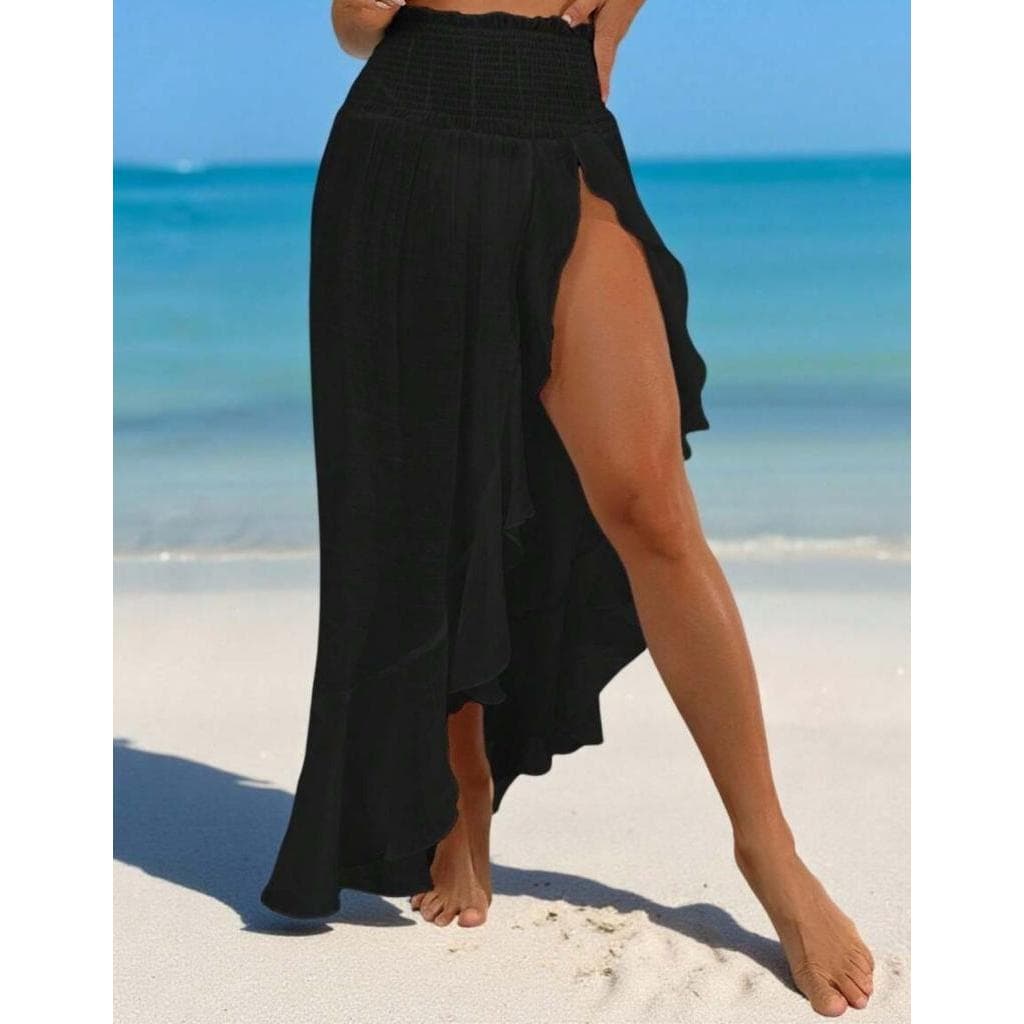 Saida De Praia Canga Pareô Com Babados Saia Longa Moda Blogueira Verão 2026