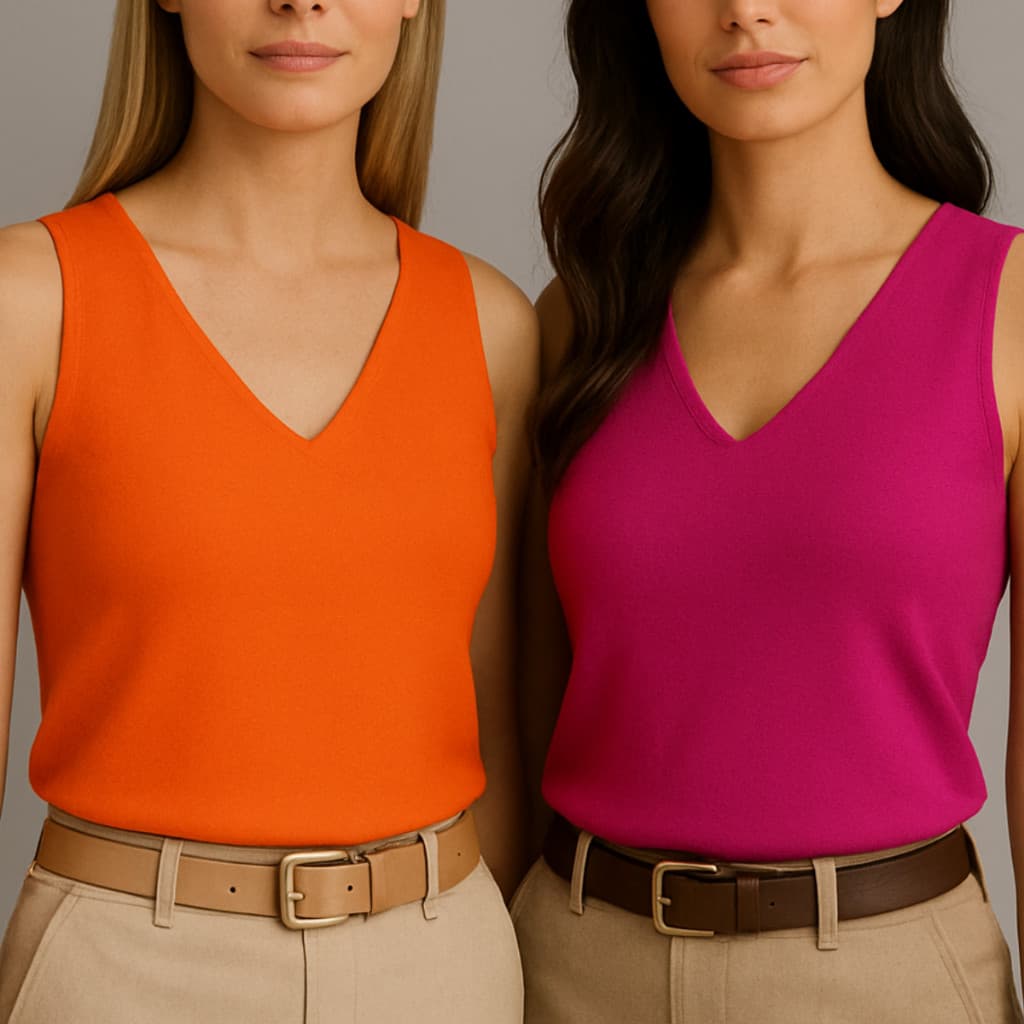 Blusa Regata Feminina Tecido Duna Social Gola V Alça Larga Tendencia