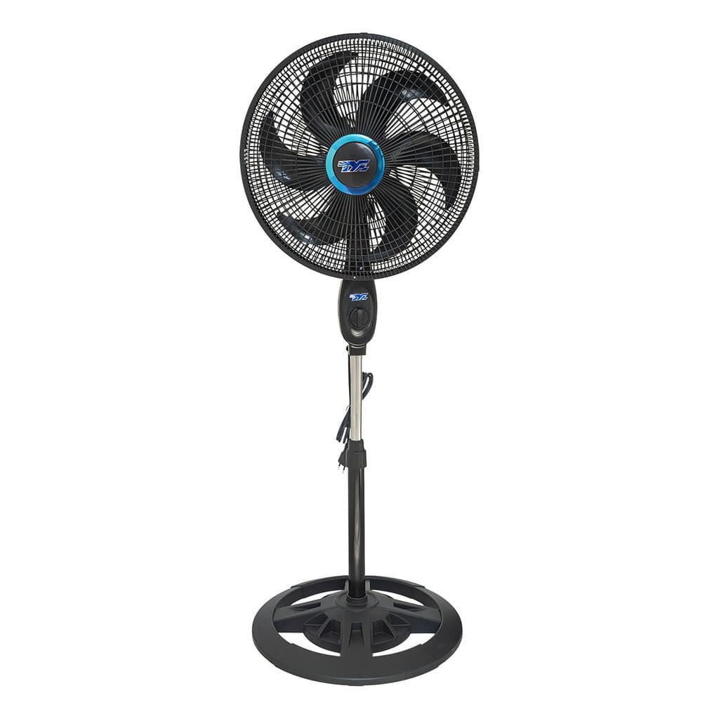 Ventilador chão Solaris FS1608 com 6 pás de Plástico estrutura preto,40cm de diâmetro Camperluz 60 Hz