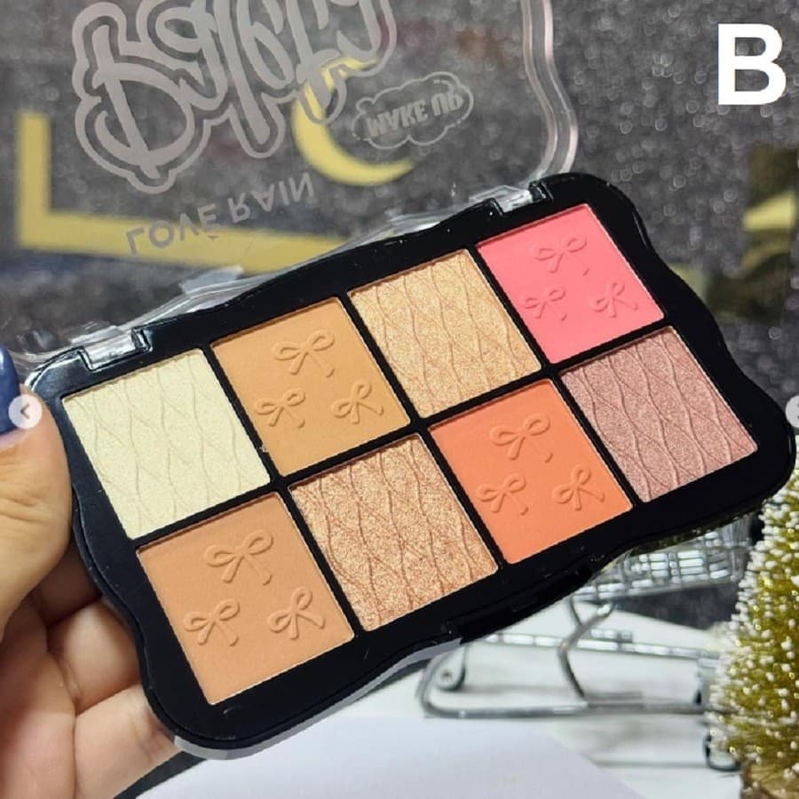 Quarteto Iluminador + Blush + Contorno + Sombra | Paleta Linda E Enorme Pigmentação Definição Em Um Só Produto