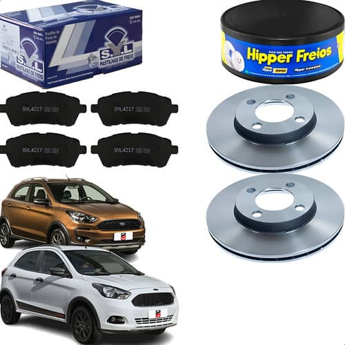 Kit Pastilha Disco Dianteiro Ventilado Ka 1.5 2018 A 2021...
