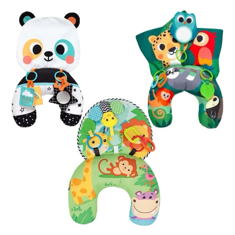 Almofada de Atividades Buba Tummy Time Sensorial com Animos Lindos e Coloridos