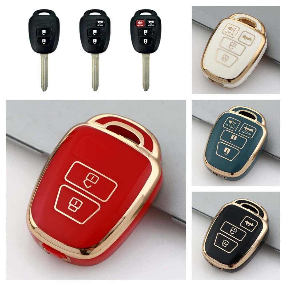 2/3/4 Botões Caso Chave Do Carro Para Toyota YARIS Esporte Vios Commuter Ativ Capa Escudo TPU Fob Protetor