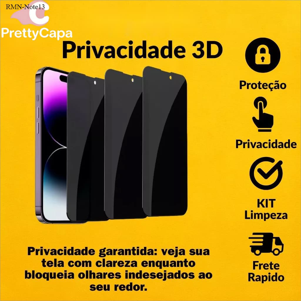 Película De Privacidade Temperado Anti Spy Para Xiaomi Redmi Note 15 14 13 12 11 8 12S 9 10 10S 11S 9S Pro Plus 4G 5G