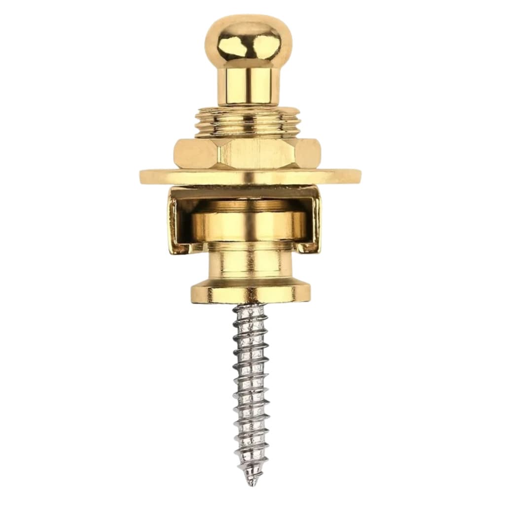 Trava Correia Strap Lock Dourado Roldana Guitarra Baixo Violao Ukulele Cor Dourada Profissiona Alça