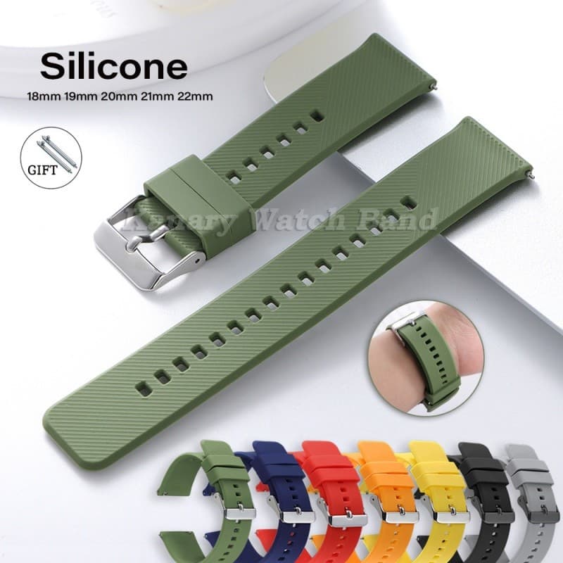 Pulseira De Relógio De Silicone , 18mm 19mm 20mm 21mm 22mm , Liberação Rápida , Borracha Universal , Macia , À Prova D'á