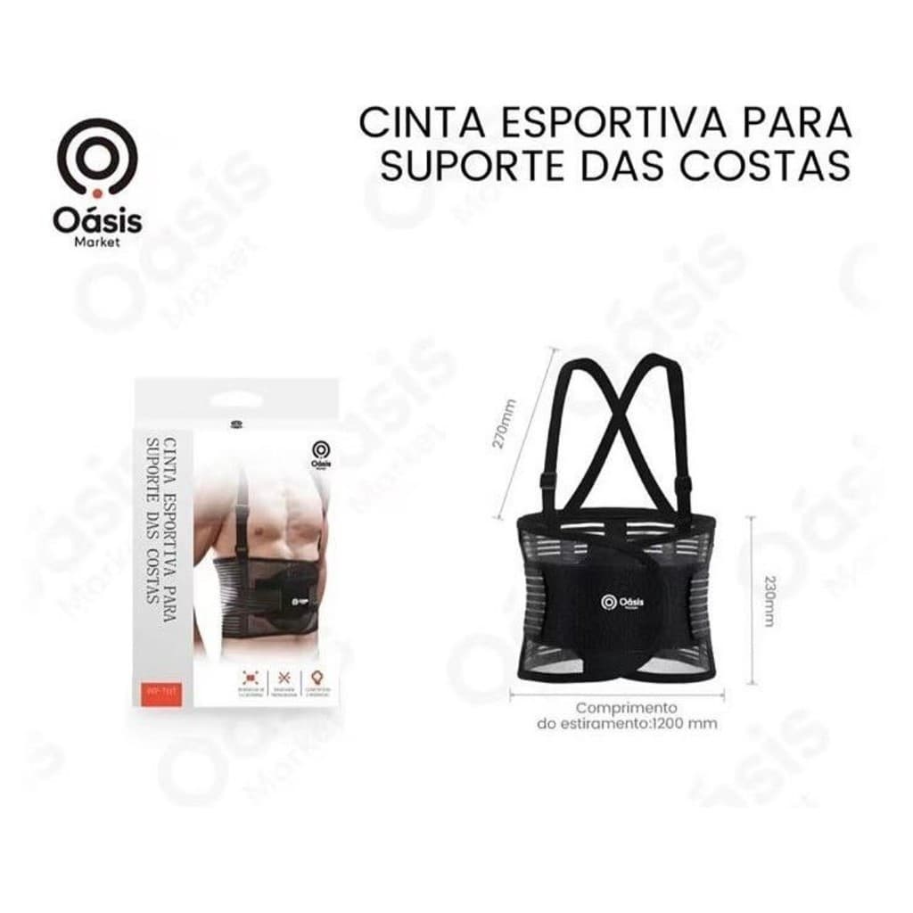 Cinta Lombar Abdominal Ergonômica Reforçada – Suporte para Coluna e Correção de Postura