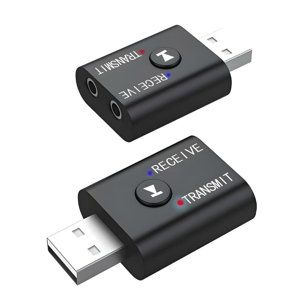 Adaptador Bluetooth USB 5.0 Transmissor Receptor Áudio P2 3.5mm PC TV Carro Sem Fio TR6