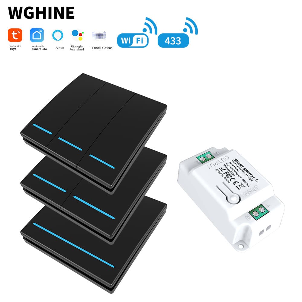 Tuya wifi Interruptor Inteligente RF433 Sem Fio Suporte Vida Google Casa Alexa