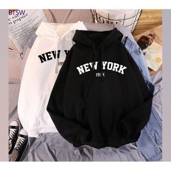 Moletom Feminino  New York com capuz e bolso moda inverno