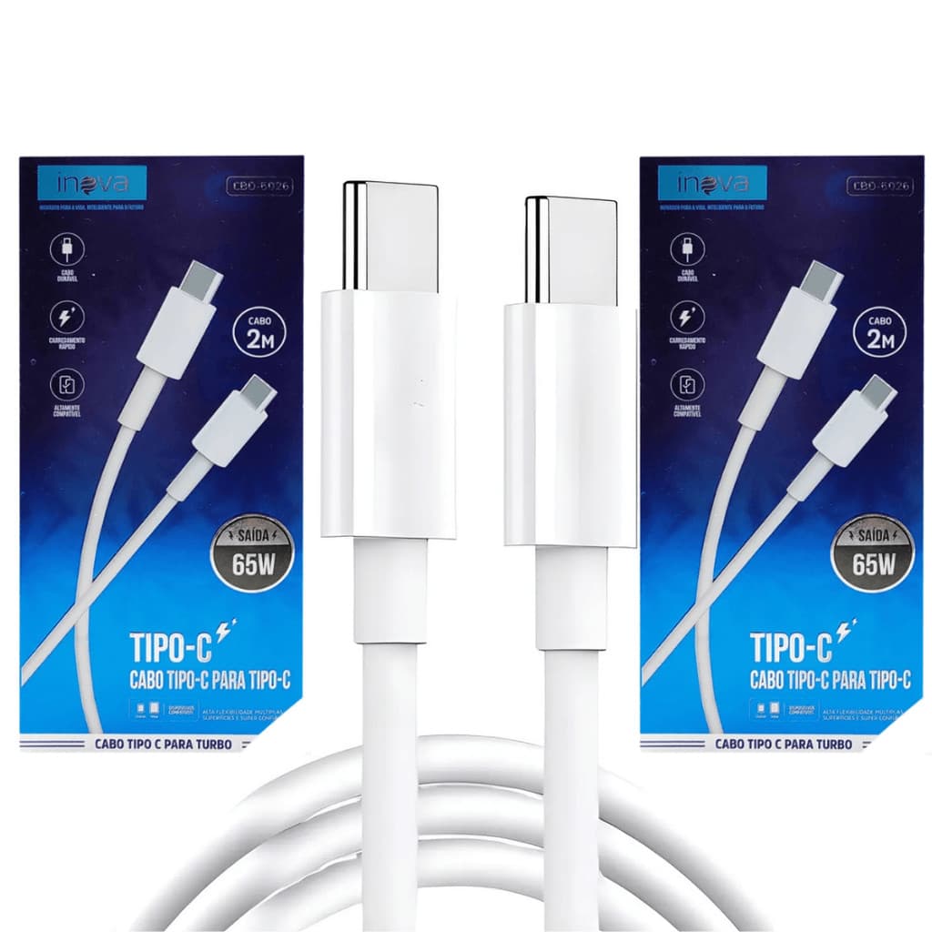 2 cabos usb c para usb c  2 metros turbo cabo super rápido tipo c para tipo c