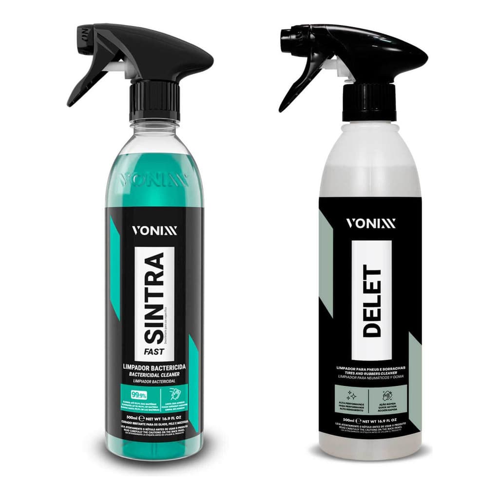 Kit Automotivo Vonixx Delet 500ml Limpador Pneus Sintra Fast 500ml Transparente