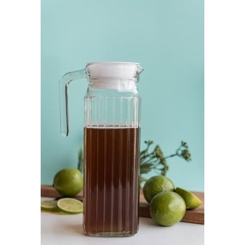 Jarra Vidro Transparente  Frigo 1 Litro Bonita Resistente Elegante Para Suco ou Agua