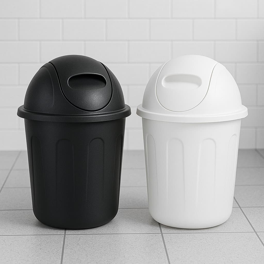Kit 2 Lixeiras 12L com Tampa Basculante – Plástico Resistente para Cozinha e Banheiro