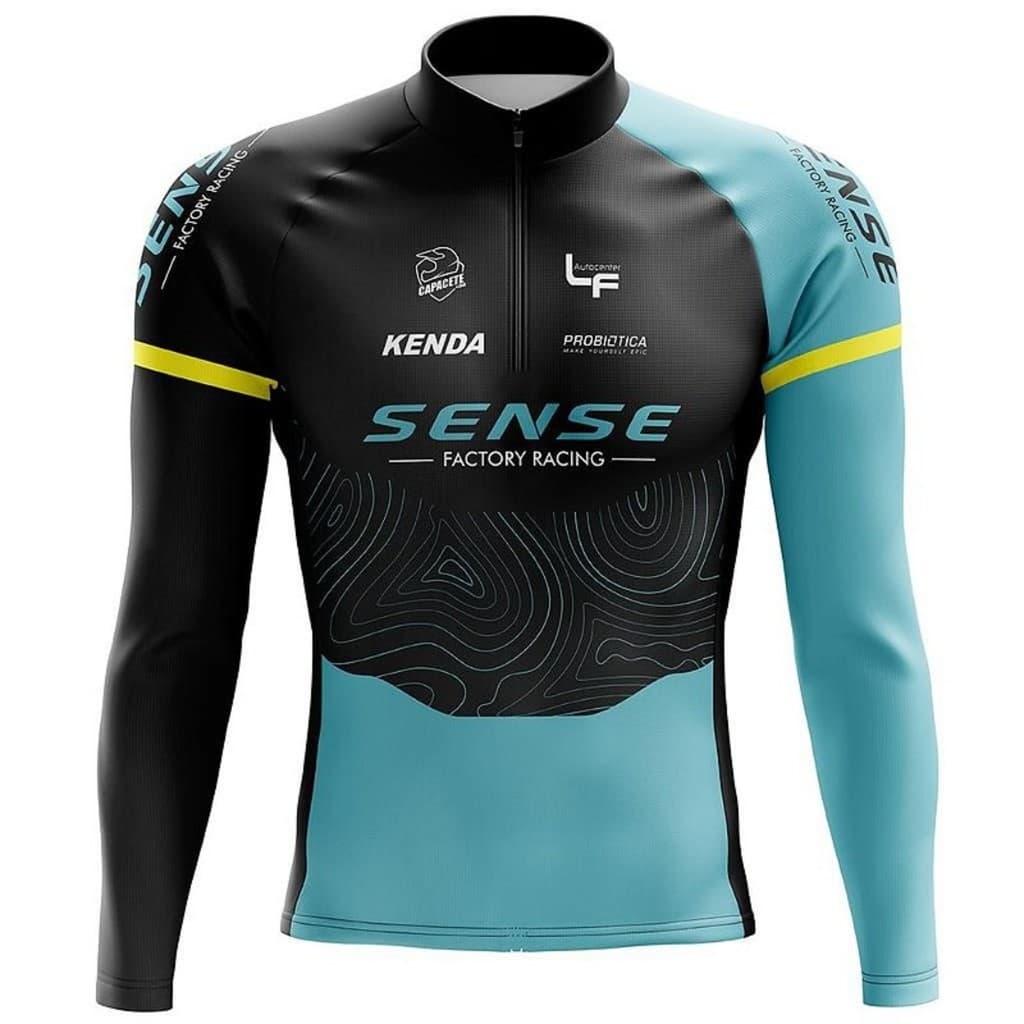 Camisa Ciclismo Masculino Manga Longa Sense Com Bolsos Uv 50+