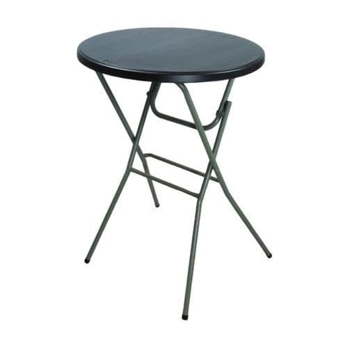 Mesa Bistro Dobravell Compacta Portatil Preta Ambiente Externo Resistente