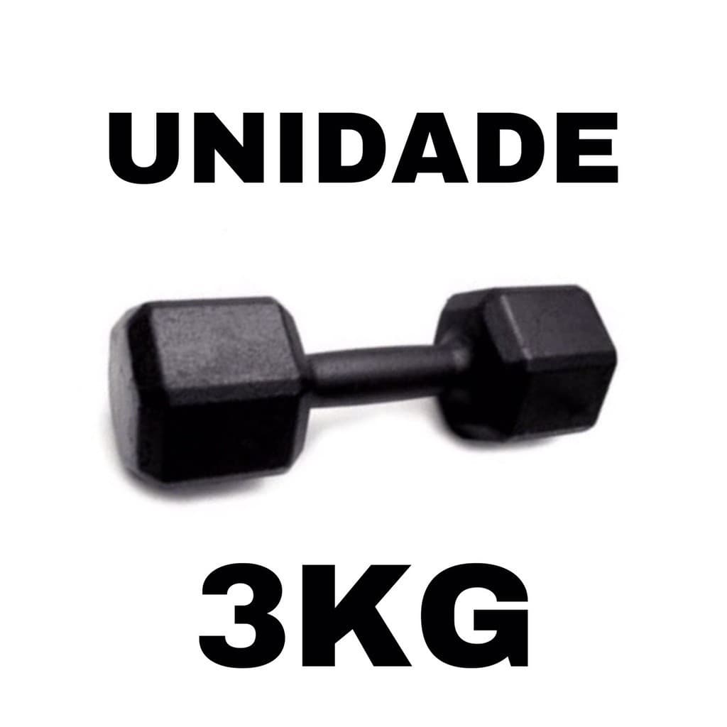 Und Halter Sextavado Ferro Fundido Para Treinos E Musculação 3 Kg