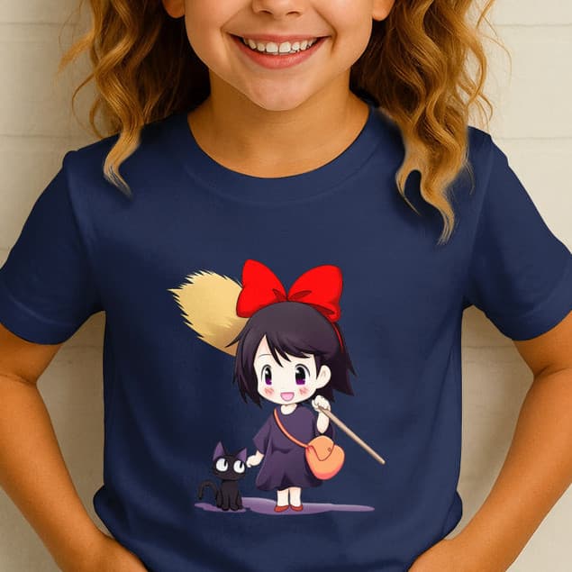 T-Shirt Infantil Anime Kiki | Moda Geek com Estampa Fofa e Colorida