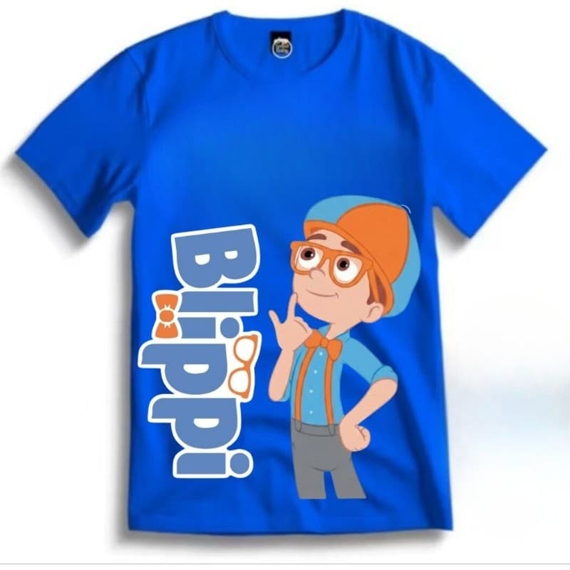 Camiseta Blippi Infantil Algodão Blusa de Criança Blippi Festa Tema Blippi – Super Divertida e Alegre