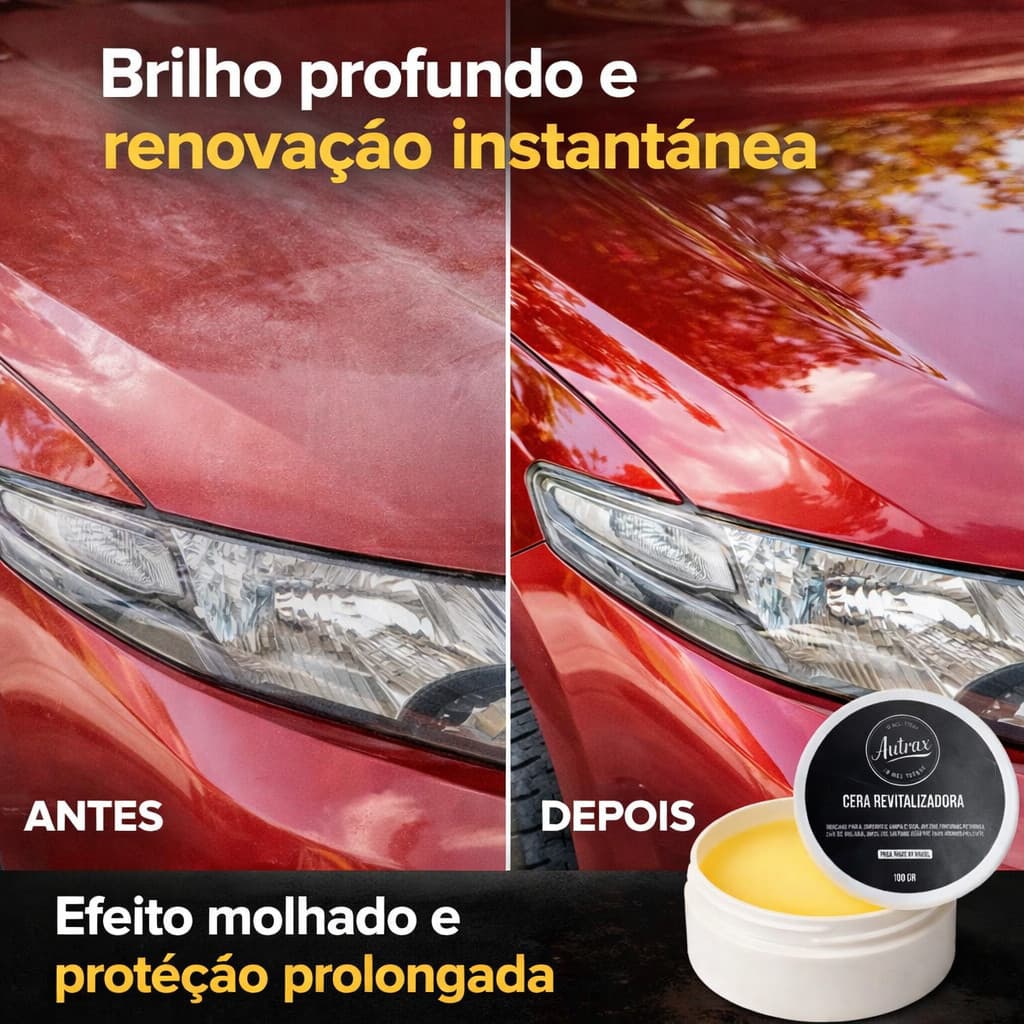 AUTRAX Cera Espelhamento Cerâmico – Remove Riscos Superficiais, Repele Água, Proteção Sol, Brilho Intenso autrax