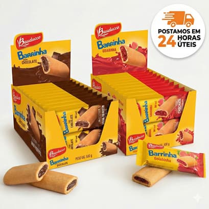 Barrinhas Maxi Bauducco Pascoa  Goiabinha ou Chocolate c/ 10 ou 20 unidadesa