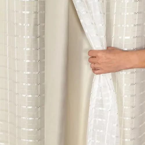 Cortina Blackout Pvc Tecido Voil 2,80 X 1,80 Sala Quarto Cor Cinza Bege Branco Bloqueia Luz