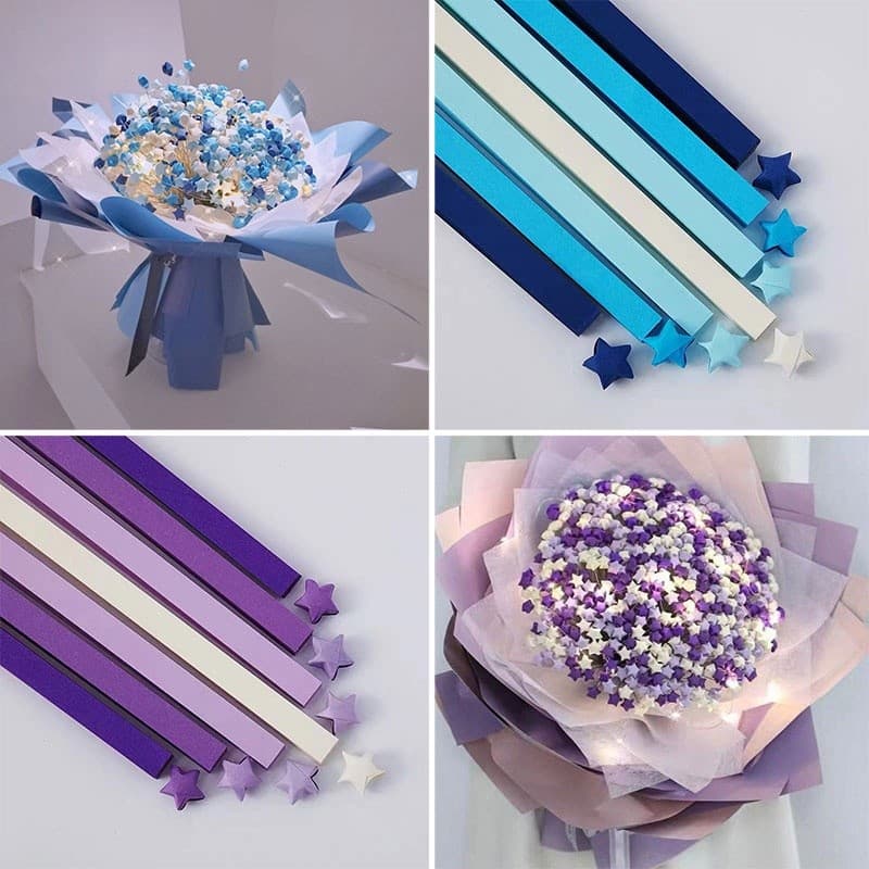 Papel colorido estrela doce cor origami DIY estrela luminosa origami artesanato artesanal estrela nota