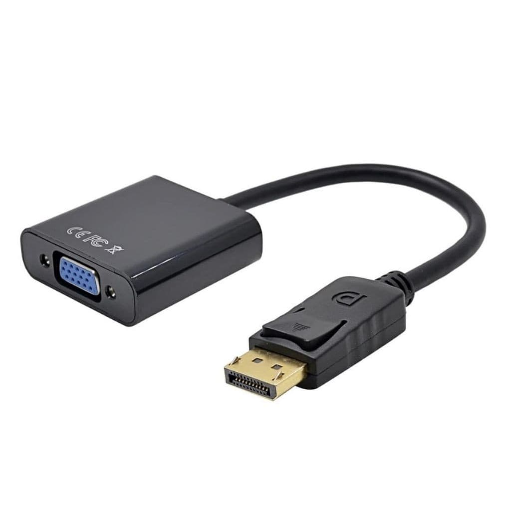 Cabo Adaptador DisplayPort para VGA Preto 17cm Displayport VGA