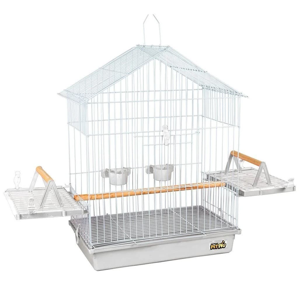 Gaiola Para Calopsita Teto Aramado Branco Pet Piu Jel Plast