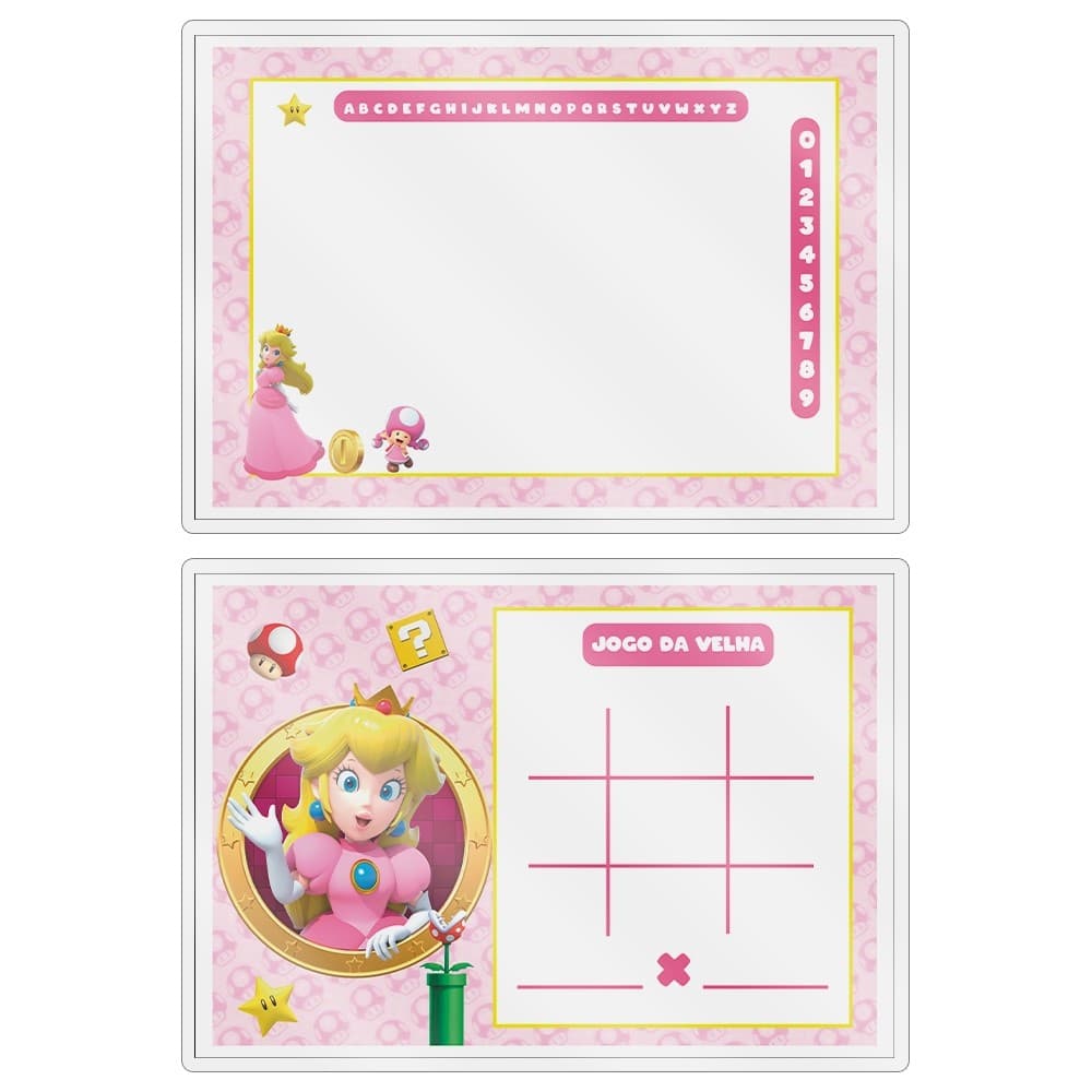 Kit 15 Lousa Magica Lembrancinhas Para Aniversario Envio imediato No Tema Princesa Peach