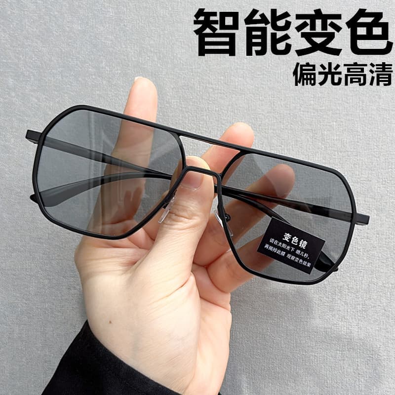 Dia noite óculos de sol que mudam de cor masculino High-End Retro condução polarizada óculos masculino montanhismo pesca