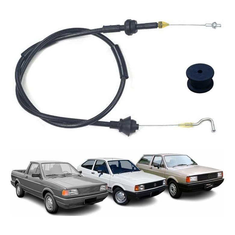 Cabo do Acelerador + Bucha Volkswagen Gol Quadrado G1 Motor Cht 1000 1989 90 91 92 93 94