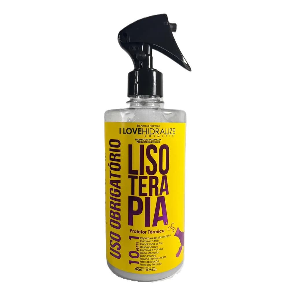 Spray Protetor Térmico Lisoterapia 10 em 1 Tratamento Capilar Completo com Brilho 500ml