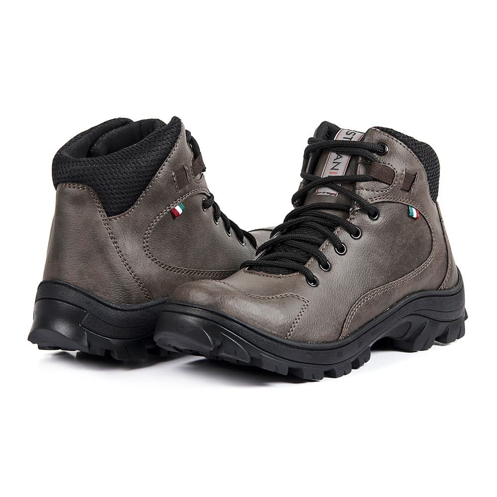 Bota Coturno Masculina Casual Adventure Confortável Solado Borracha Tratorado 37 ao 44 Marrom Preto Ocre