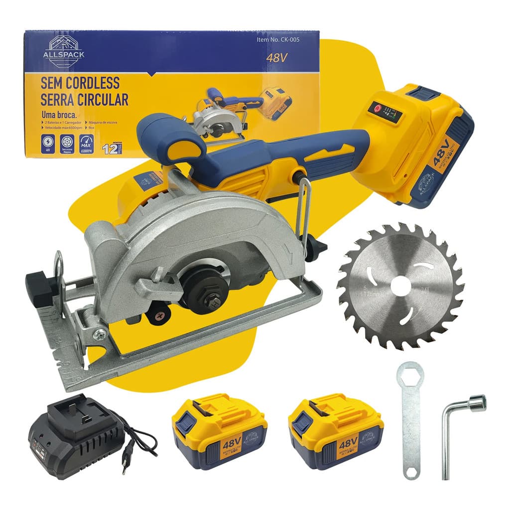 Allspack Serra Circular Eletrica Brushless 2 Bateria  Bivolt