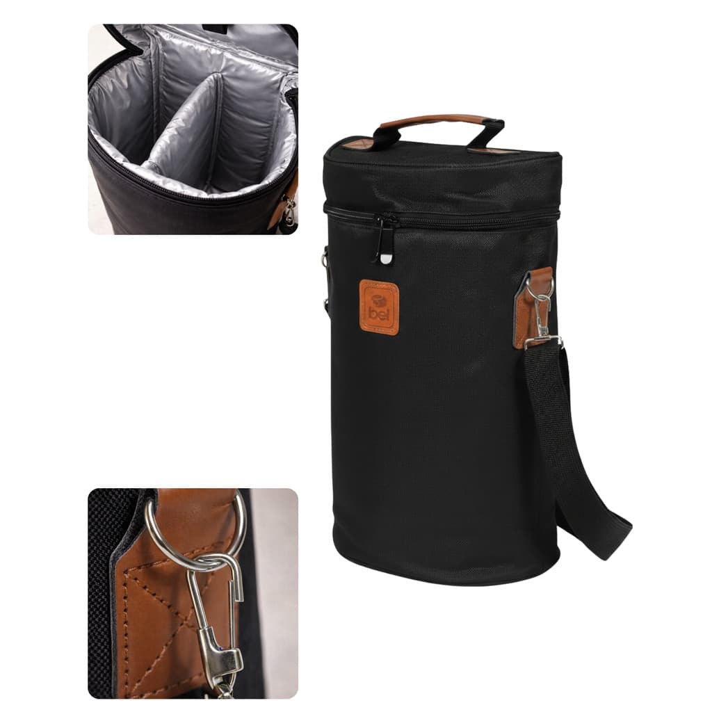 BOLSA TERMICA MALBEC PRETA PARA 2 GARRAFAS