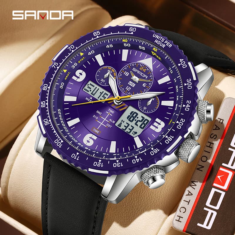 SANDA Student Outdoor Watch – Tempo Triplo , Contagem Regressiva , Cronômetro , Alarme , Luminoso , À Prova D'água , Dia