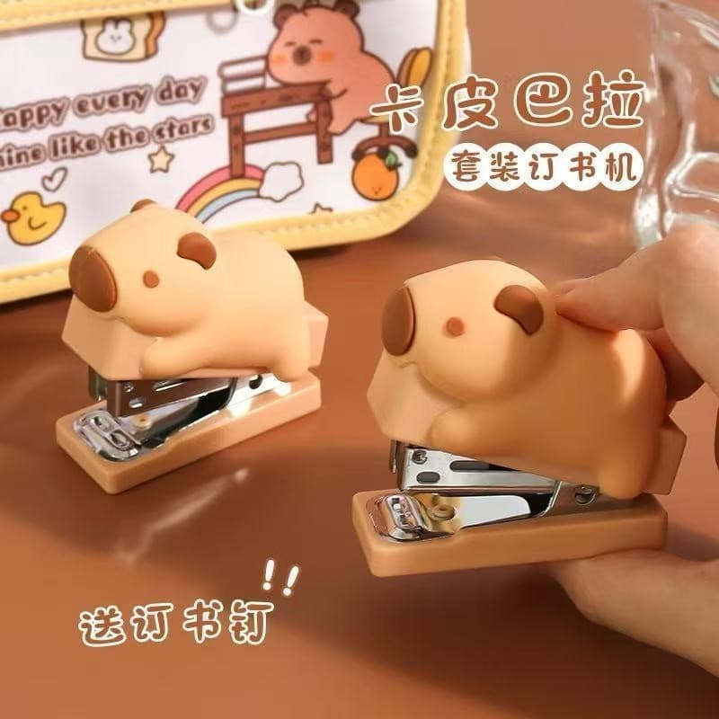 Capybara Mini Grampeador 3D / Estampa  Com Grampos De Papel De Carta Encadernador Material 400 Grampos fofo