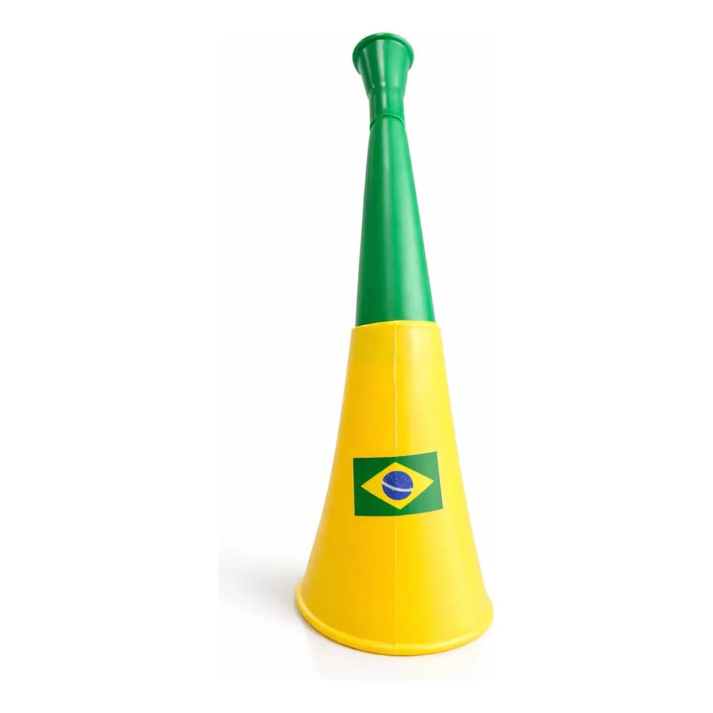 Corneta Curvada Verde E Amarelo Torcida Do Brasil Copa