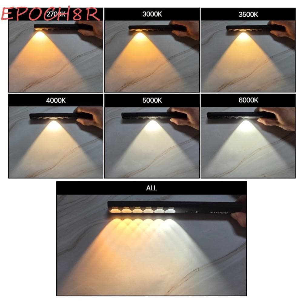 Bastão De Temperatura De Cor Portátil EPOCH8R , Luz De Designer De Holofote Recarregável , 6 Modos