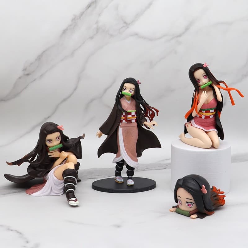 8 Estilos Figura Kimetsu No Yaiba Kamado Nezuko Fantasma Q Versão Carro Decoração Figuras De Ação Em PVC Bonecos Modelo