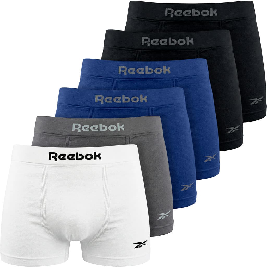 Kit 6 Cueca Boxer Reebok Microfibra Kit Cueca Box Poliamida Cueca Masculina Sem Costura Original