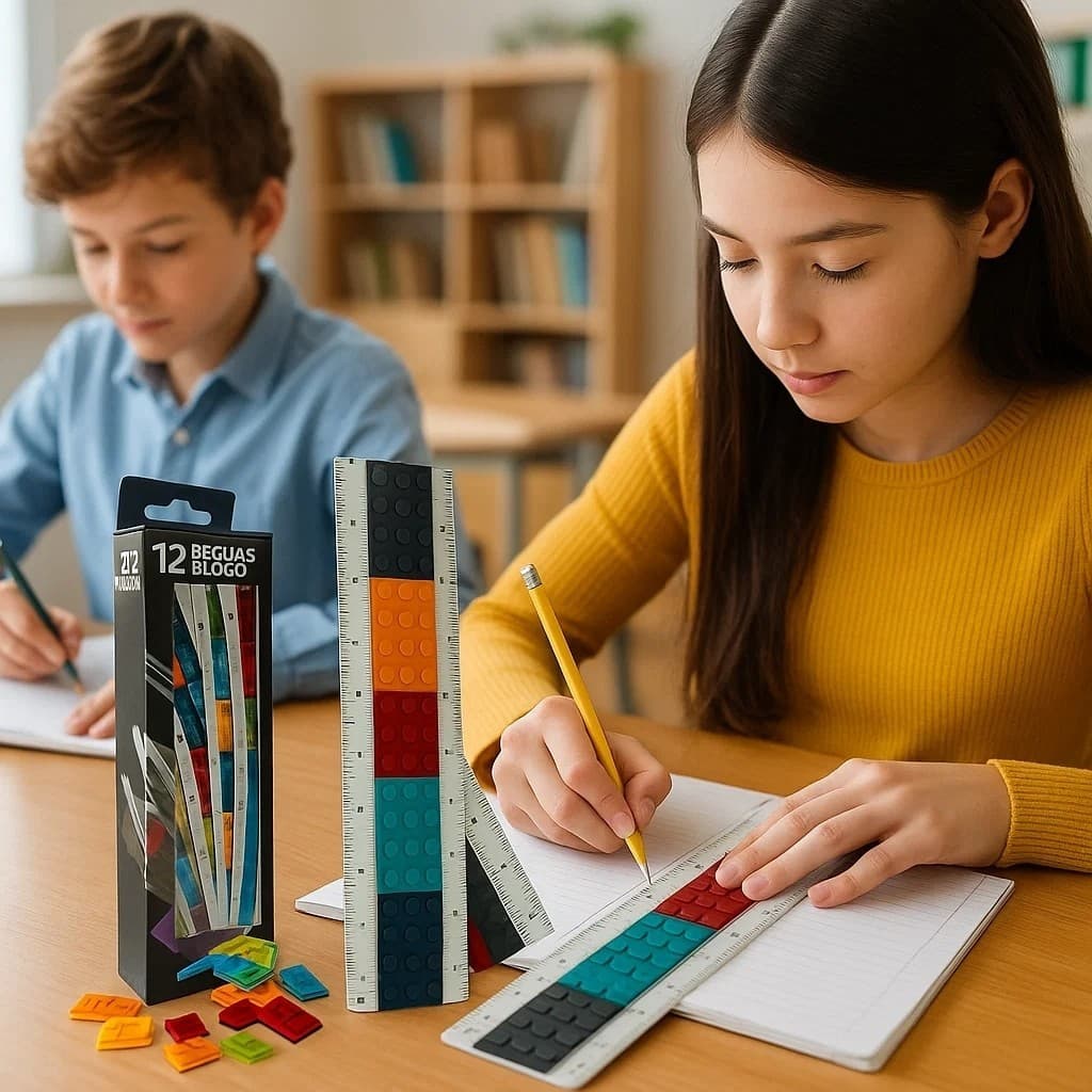 Kit 12 Réguas Blocos Coloridos de Montar Encaixe Peças Aprendizado Estimular Memória Educativo