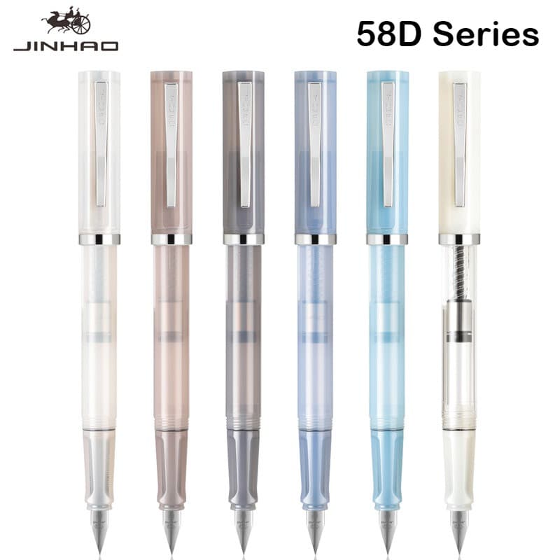 JINHAO 58D Caneta Tinteiro 6 Cores F EF Nib De Tinta Escrita Caligrafia Material Escolar Escritório Papelaria PK HONGDIA