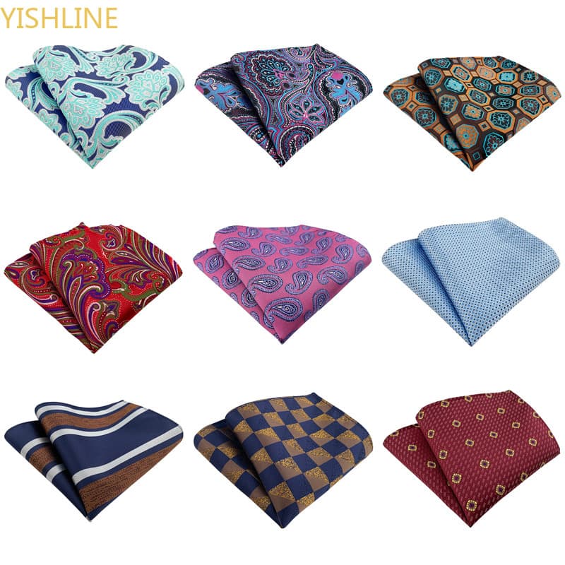 Listras Lenço Floral Bolso Quadrado Ajuste Masculino Ternos Festa De Casamento Vermelho Azul