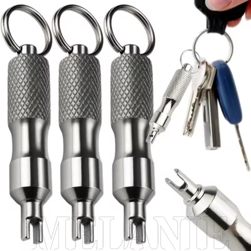 2 Pcs Chaveiro De Chave De Núcleo De Válvula Universal-De Pneu Fenda Com-Ferramenta De Remoção De Hastes Aço Inoxidável-
