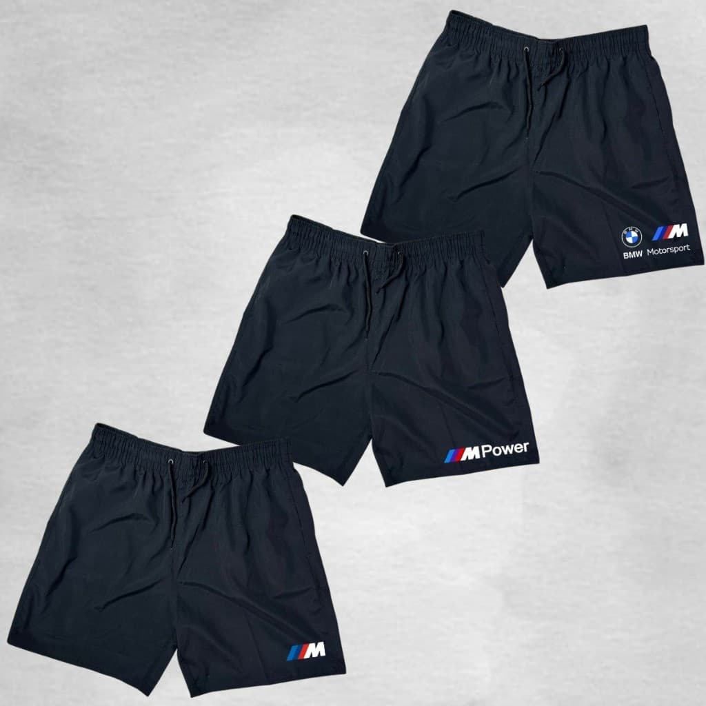 3 Shorts  Elastano Bermuda Masculina Kit B.M.W 01, Ideal Para Treinos, Academia Corrida, Esporte, dia a dia, performance