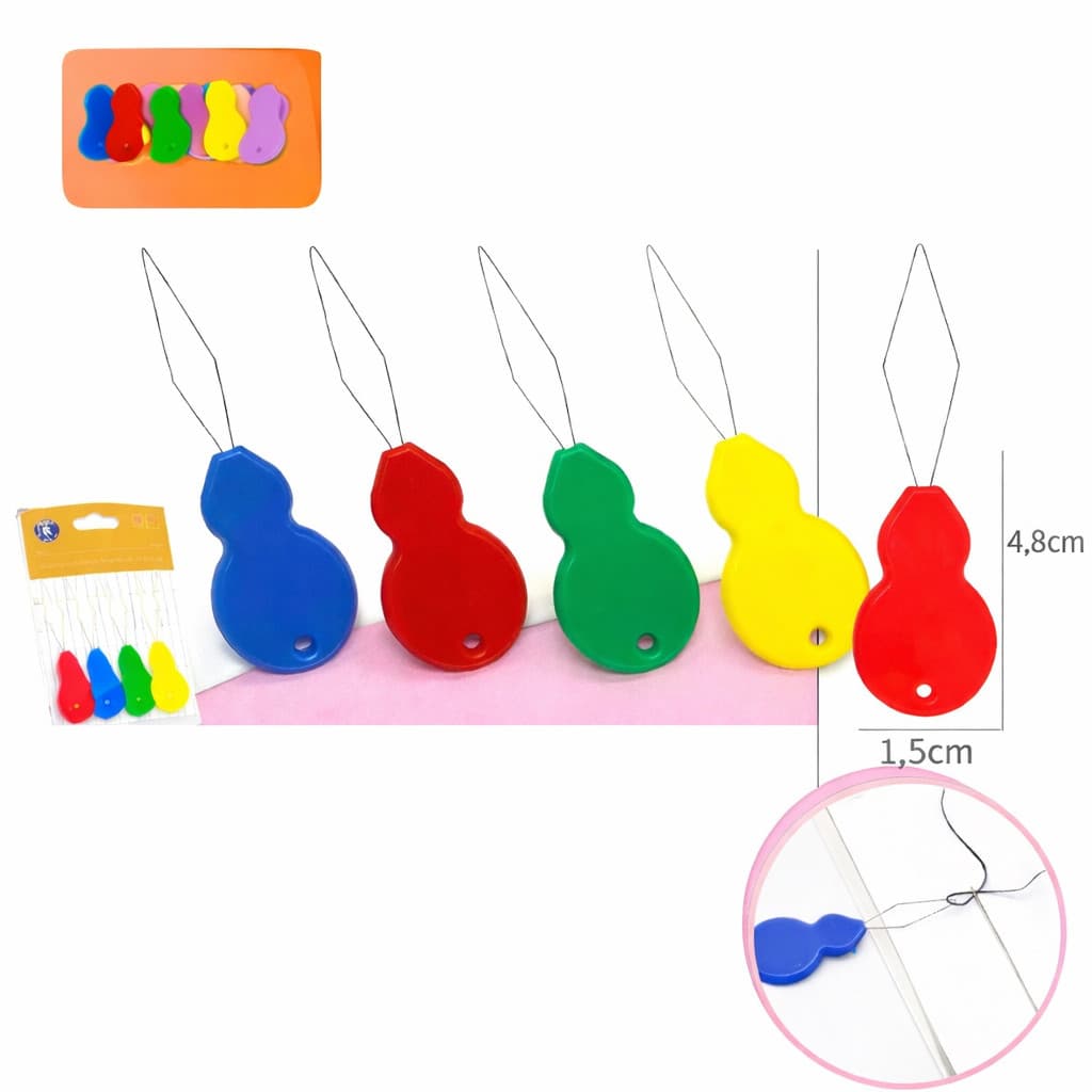 Passador de Linha de Costura 4,8cm Pacote com 5un